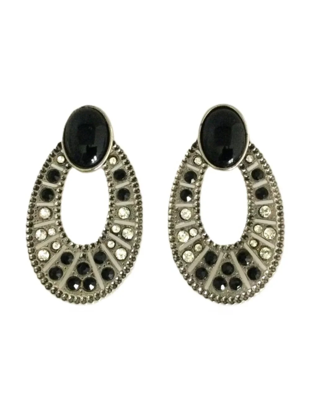 Ultra Heavy 28g Vintage Oversized Rhinestone Chandelier Earrings Gala